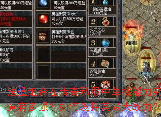 法道组合在传奇私服中单挑能力究竟有多强?如何发挥其最大战力? 法道组合在传奇私服中单挑能力究竟有多强?如何发挥其最大战力?