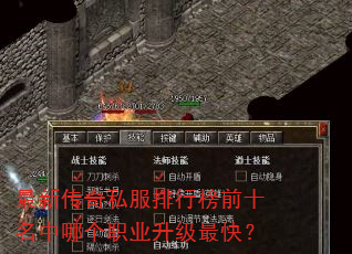 最新传奇私服排行榜前十名中哪个职业升级最快? 最新传奇私服排行榜前十名中哪个职业升级最快?